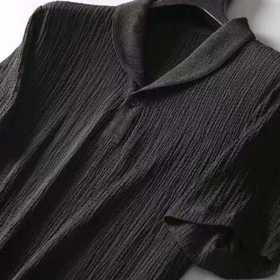 2 Pcs/Set Men Top Pants Set Solid Color V Neck Short Sleeves Loose Pullover Exercise Elastic Waist Drawstring Plus Size Men Sports Suit Men Garment