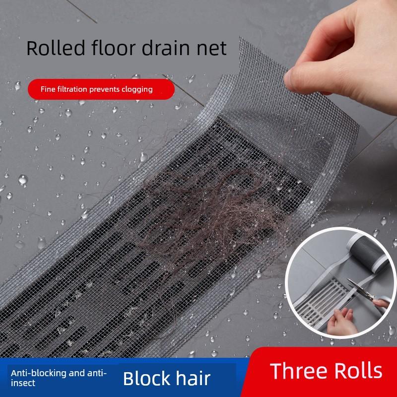 Striscia Filtro Scarico Rettangolare, Monouso, Anti-Insetti, per Bagno e WC, Blocca Capelli, Adesivo per Scarico Confezionato in Rotolo