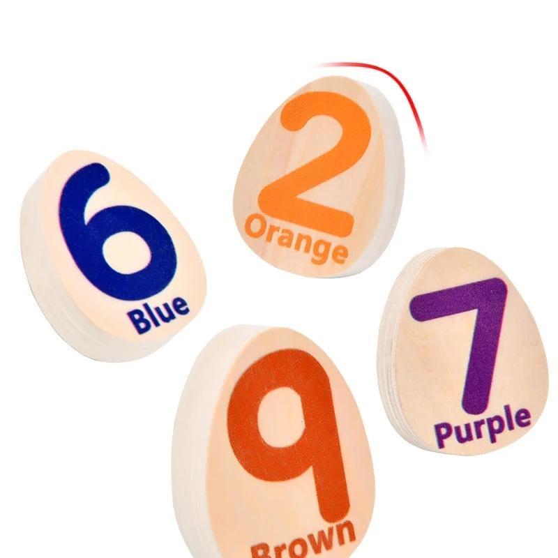 Montessori Color Number Cognition Matching Egg Puzzle Wooden Dinosaur Egg Pairing Children's Educational Toys Thinking Training