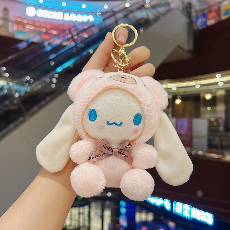 Sanrio Hello Kitty Cute Plush Toy Bag and Car Interior Accessories Decoration Cinnamoroll Cartoon Keychain Gift