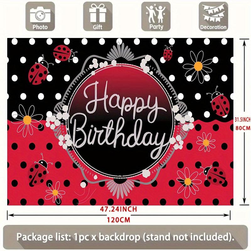 Ladybug Birthday Backdrop 1pc - Wall Hanging Decor