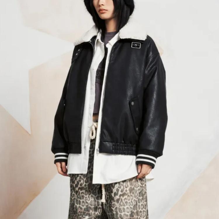 New Converse Jackets Women's Black 10026926-A01