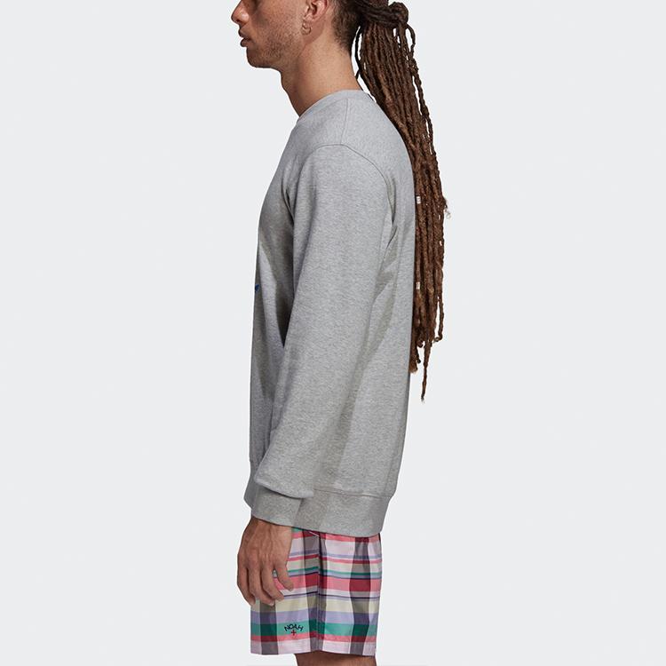 Adidas Originals Trefoil X Noah Co-Branded Printed Crewneck Sweatshirt Men Sweatshirt Gray GM8438
