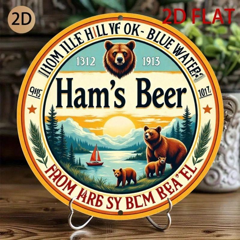 Retro Round Metal Panel for Living Room Bedroom Garage