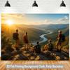 1 piece of 2D flat background fabric suitable for hiking and enjoying the river and mountain scenery for parties.