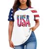 Women's Fashion Casual Printed Round Neck Raglan Sleeve T-Shirt Top T-Shirt Top Top