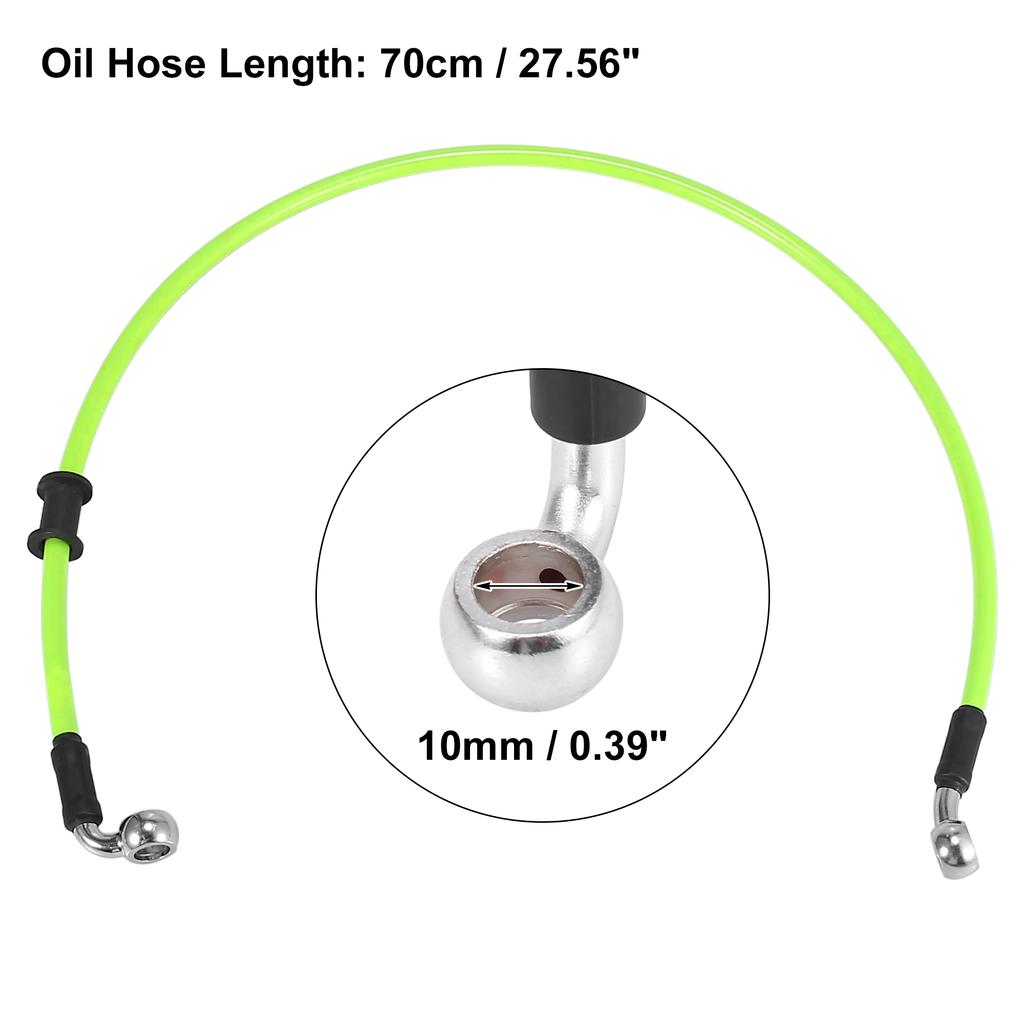 Motoforti Universal 40cm Motorcycle Brake Clutch Oil Hose Line Pipe Green Hydraulic Reinforced Stainless Steel Braided Hose