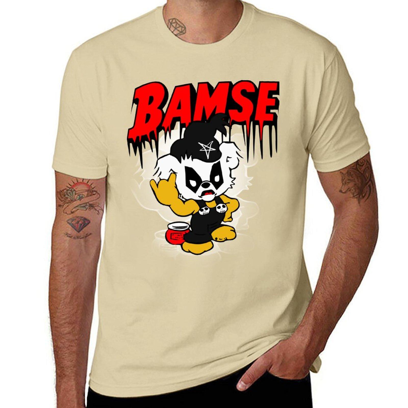 

Нова Чорна Металева Футболка Bamse світшот чорна футболка тренувальні футболки для чоловіків 3XL