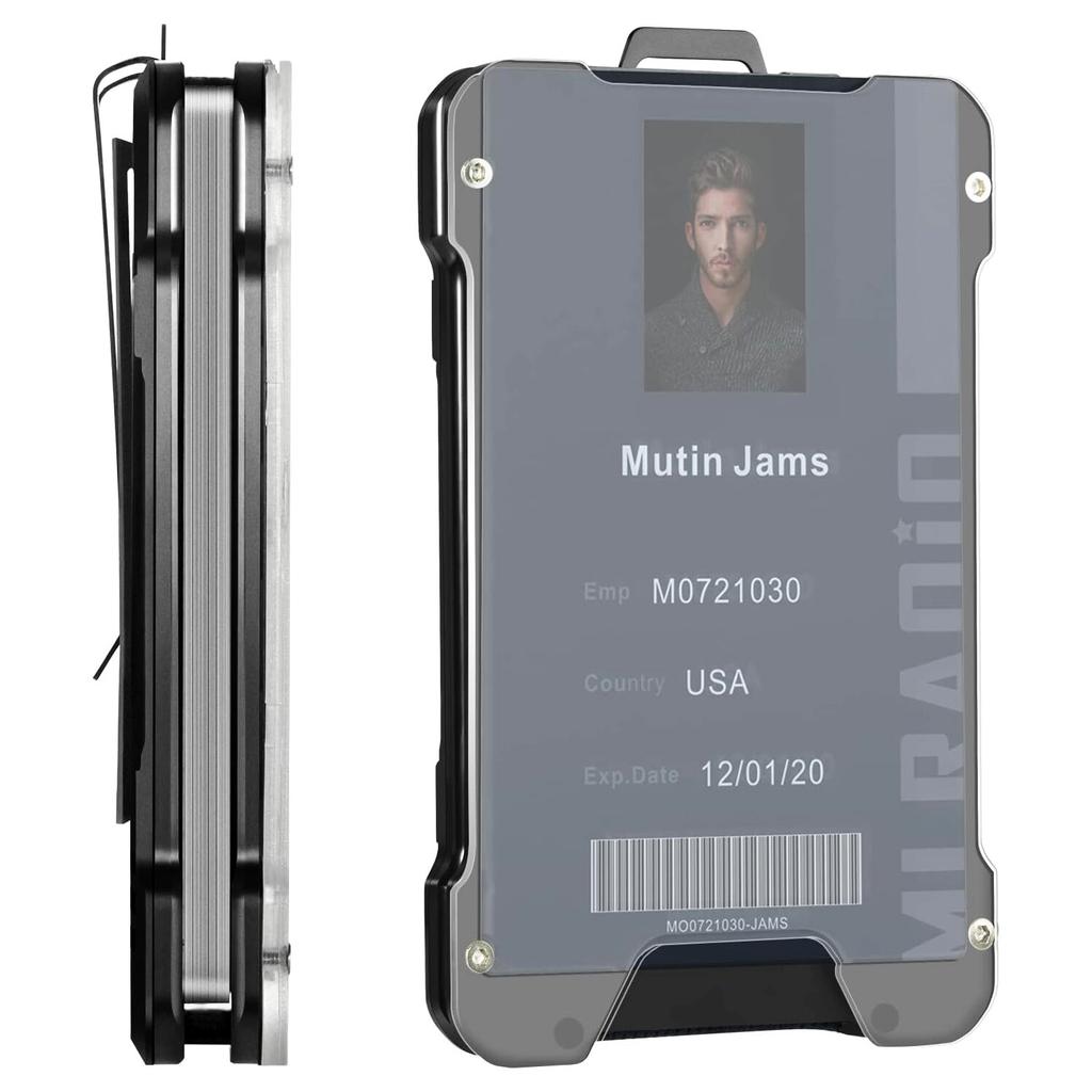 Wallets for Men Slim Aluminum Metal Money Clip 1 Clear Window ID Card Holder RFID Blocking Holds Up 15 Cards  Cash Clip Ultra-Thin Minimalist Wallet