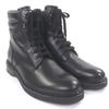 Pristine MONCLER Ankle boots Metal logo lace-up black leather mens 43 Used