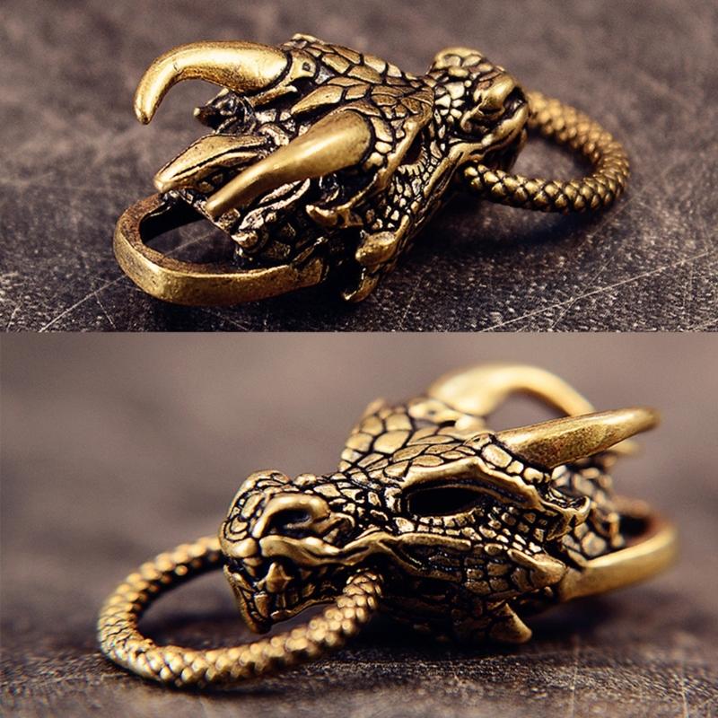 Unique Chinese Dragon Metal Beads Pendant for Paracord and DIY Enthusiasts Jewelry Making Paracord Bead