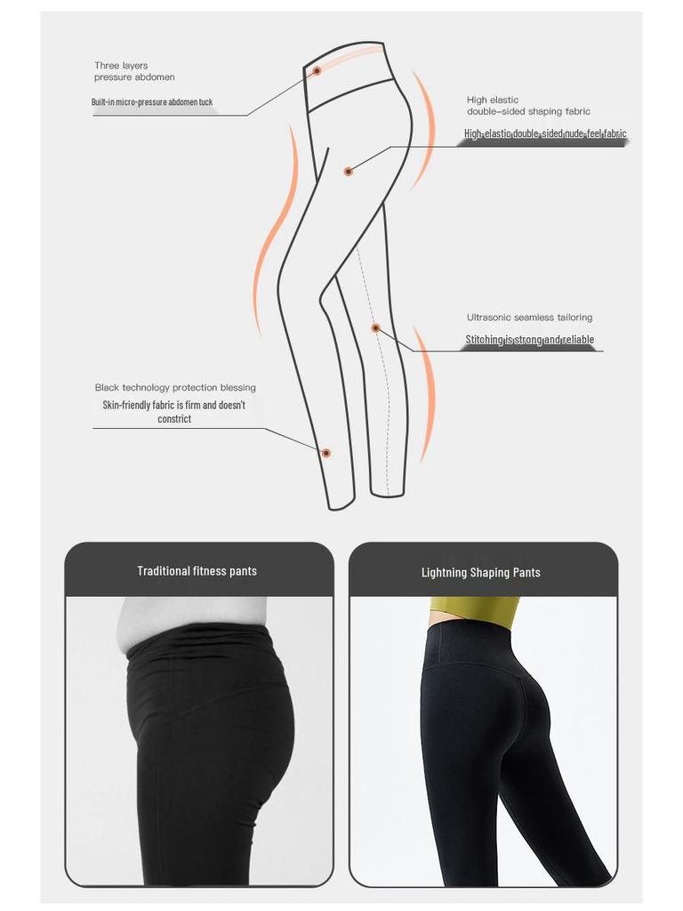 2025 Damen Cloud-Feel High-Waist Elastische Yogahose - Superweich, Hüftformend, Nude-Feel, Perfekt zum Laufen und für Sport