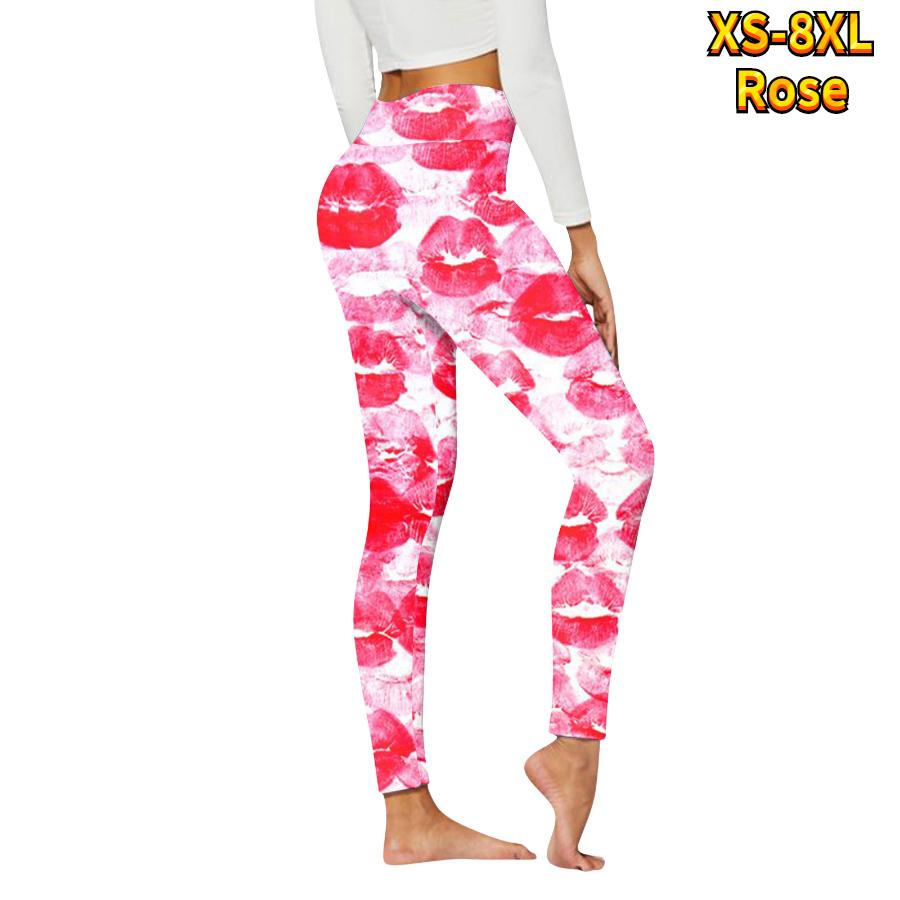 Womens Bubble Love Prints Stretch Yoga Leggings Fitness Running Gym Sports Active Pants