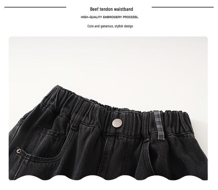 Flickors rutiga jeans med vida ben - Höst 2025-kollektionen för barn