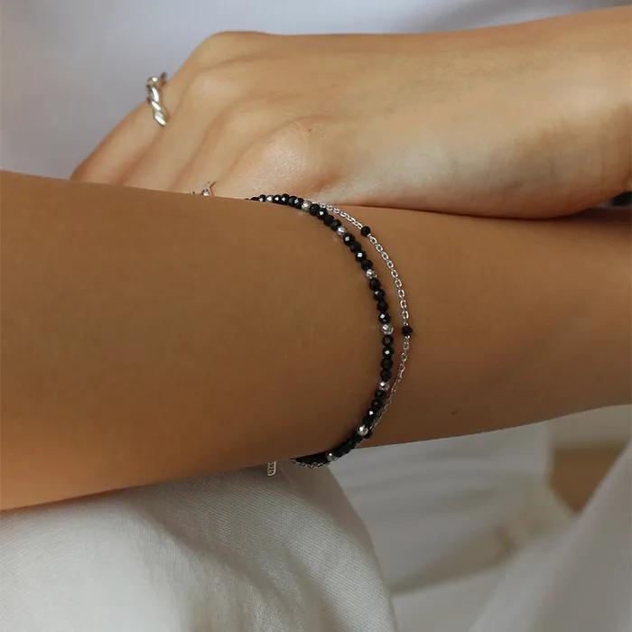 [White Gold] Mini Onyx Bracelet