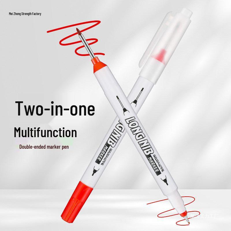 Long Tip Oil-Based Quick-Drying Marker Pen for Woodworking and Construction Deep Hole Marking