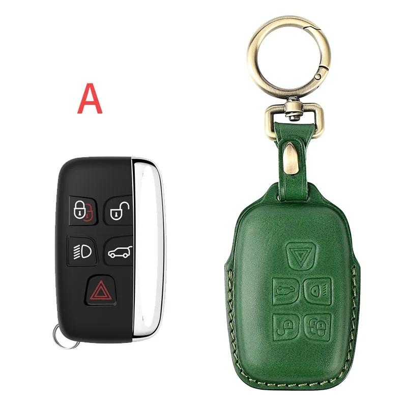 Interior Mouldings Handmade Leather Car Key Case Cover for Land Rover Range Rover Sport A9 Discovery 2 3 4 Sport For Jaguar XF A