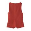Spring 2025 Women's Versatile Slim Solid Sleeveless Button-Embellished Top