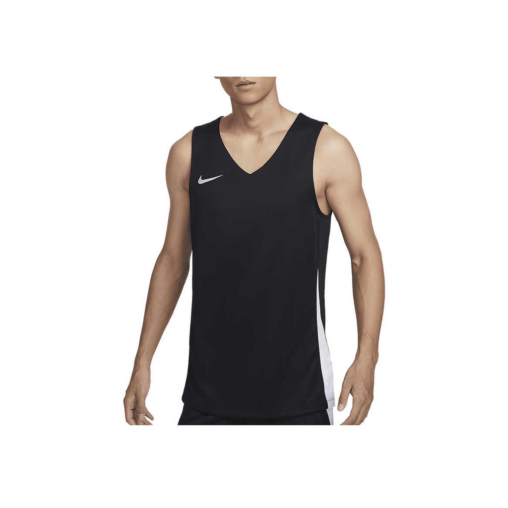 Nike Color Block Breathable V-Neck Sleeveless Basketball Jersey Men Tops Black HF0519-010