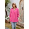 Spring Summer New Women's Solid Color Lapid Loose 3/4 Sleeve Chiffon Shirt Blouse Casual Top for Cross-border