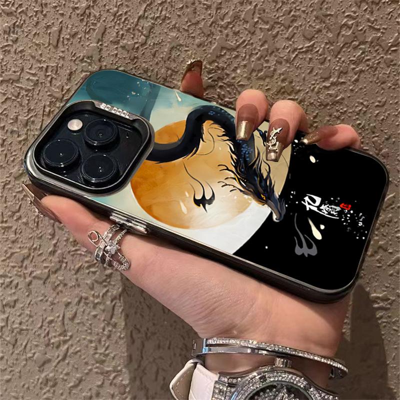 Chinese Flying Dragon Lucky Phone Cover for  Mi 14 13 12 11 Lite 5G NE 12T 13T Poco X5 F5 X6 M6 Pro 4G Plating Matte Cover