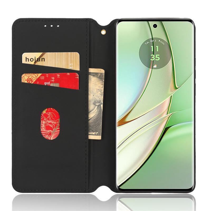 Motorola Edge 40 Leather Wallet Case with Card Slot & Stand.