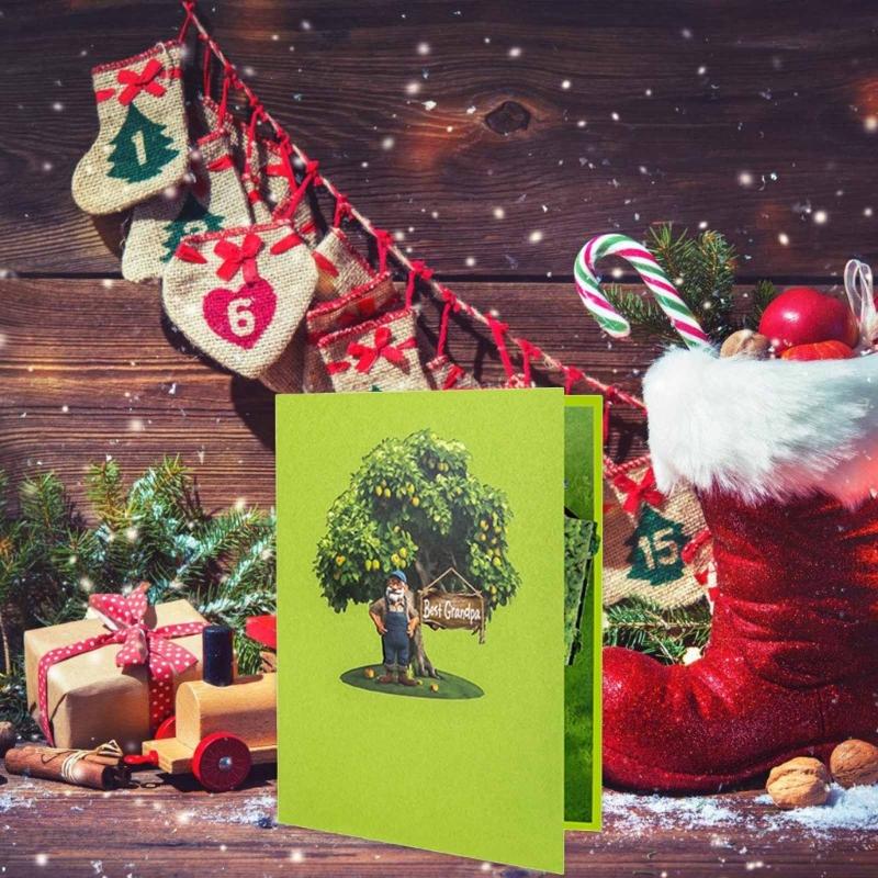 Elegant Birthdays Weddings Greeting Card Elegant 3D Fruit Tree Handmade Greeting Card to Delivery Appreciation