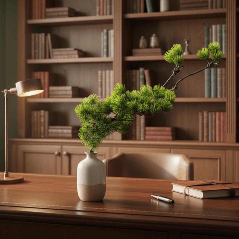 Plastic Bonsai Pine Tree Flexible Welcome Pine Tree Simulated Pine  Tea Table Decoration