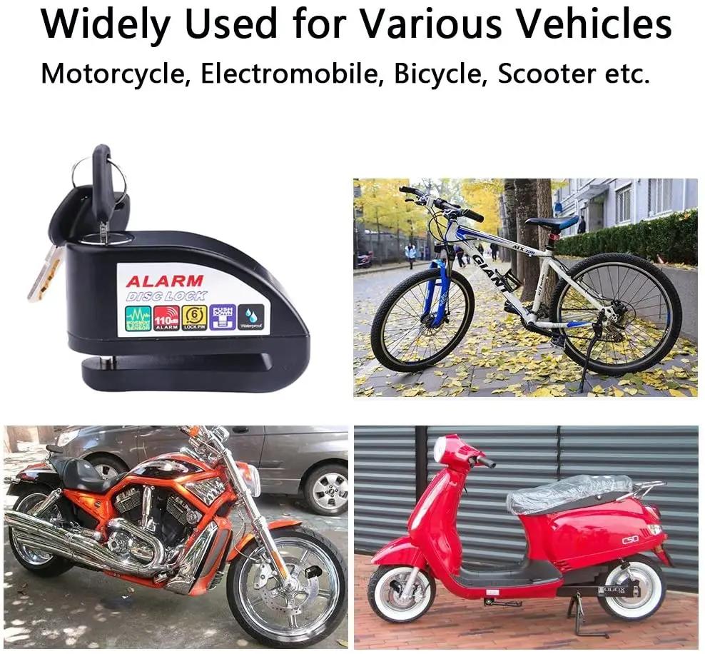 Alarm zvukový zámek motocyklové kolo univerzální 110db hlasitý bezpečnostní vodotěsný zámek na kolo