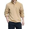 Men's Solid Color Buttons Stand Collar Sweatshirt Men's Sports Large Size Casual Sweatshirt