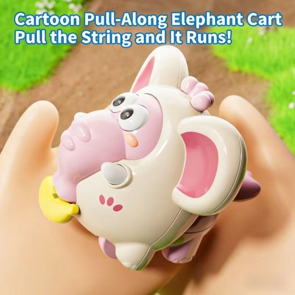 Pulling Rope Car Inertial Sliding Game Animal Clockwork Toy Pull Line Elephant Toy  Toddler