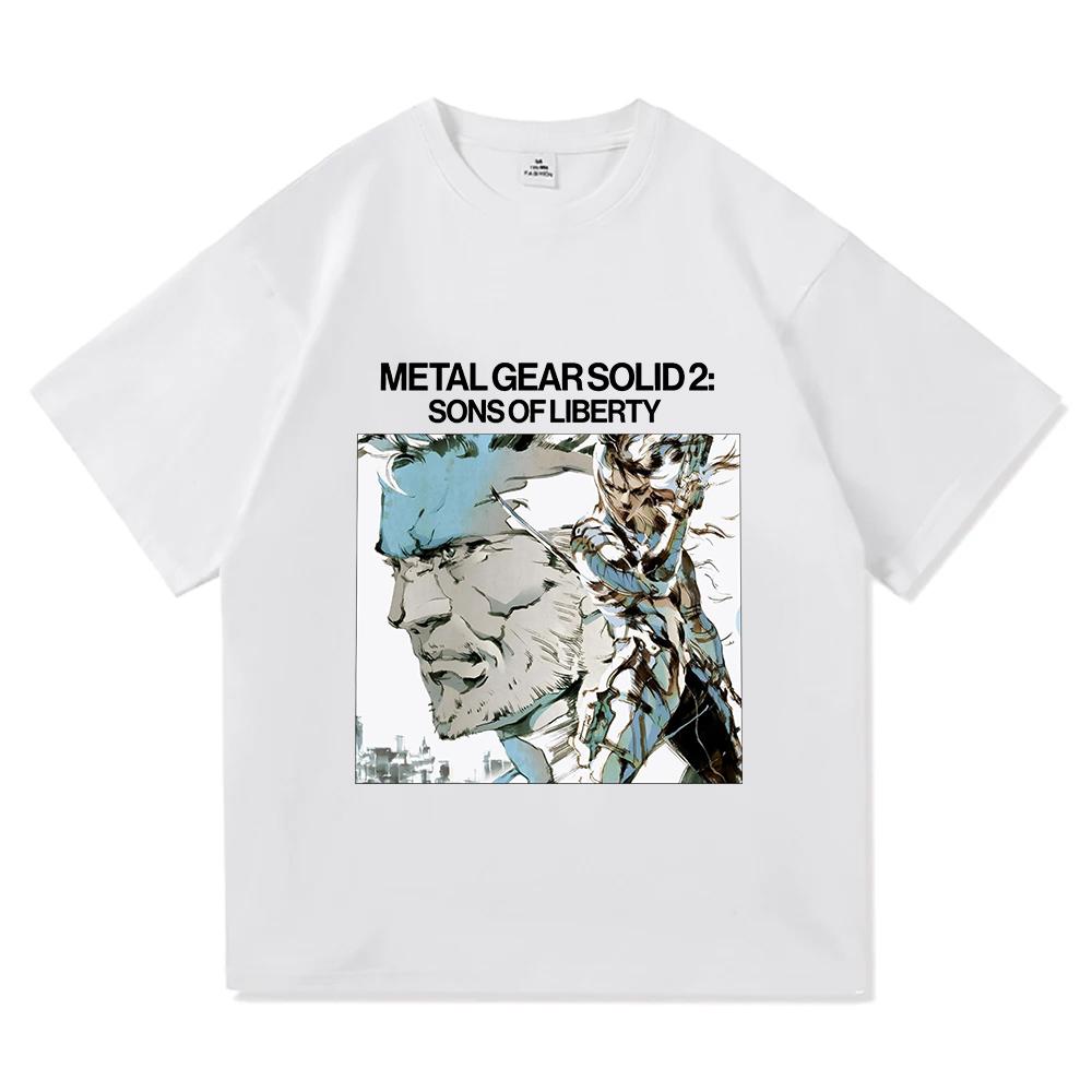 Unisex Metal Gear Solid Tshirt Vintage Short Sleeve Crewneck Cotton Tees Harajuku Comfortable Casual Loose Short Sleeve Clothes