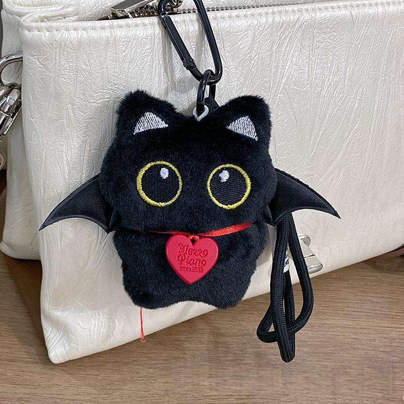 1Pc New Cute Big Eyes Black Cat Squeezing Plush Toy Doll Small Pendant Ins Black Cat Doll Keychain For Boy Girl Birthday Gifts