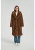 Europe and the United States hot autumn and winter artificial wool extended coat women's suit collar fur jacket