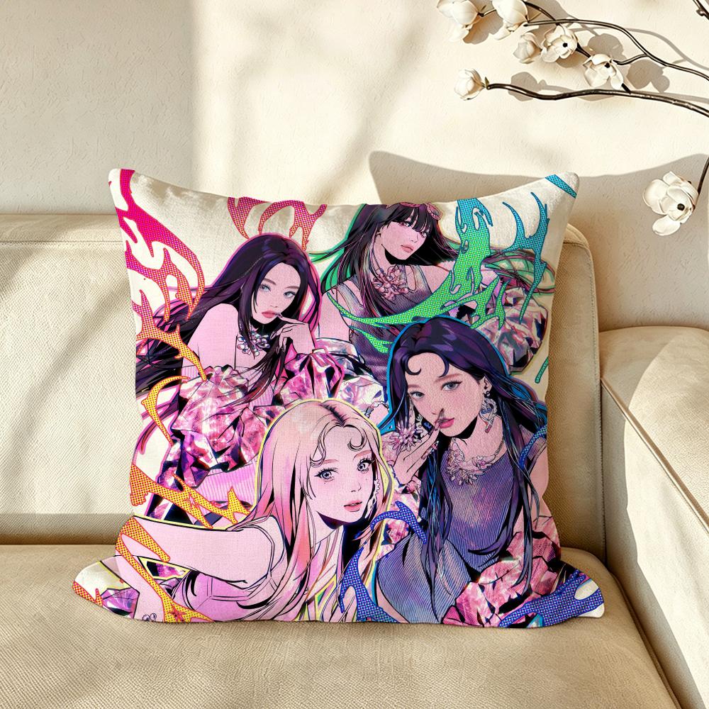 Kpop group aaespaas Cushion Cover Pillow Case Antidustmite Pillowcase Silky Short Plush Sofa Cushion Cover hot