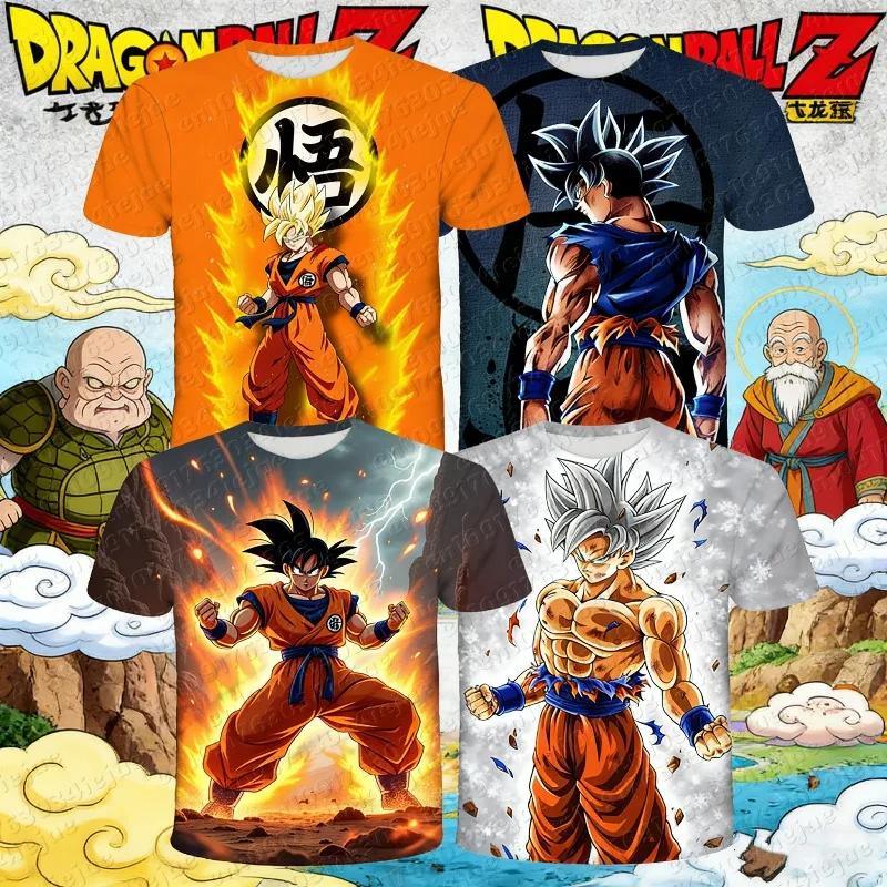 

2026 Anime Dragon Ball Z Super Saiyan Men s Clothing Kids CosPlay Goku T-shirt Japanese Boys T-shirt Breathable Short Sleeves 6XL