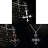 Gothic Cross Pendant Necklace For Women With Alloy Chain And Electroplated Finish