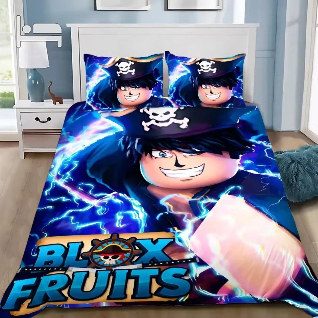 

3D Ігровий Постільний Комплект B-Blox F-Fruits Мультяшний Набір Підковдри М який Приємний до Шкіри Односпальний Двоспальний Королівський Розмір Для Дітей Домашній Текстиль 2pcsUsTwin 172x218