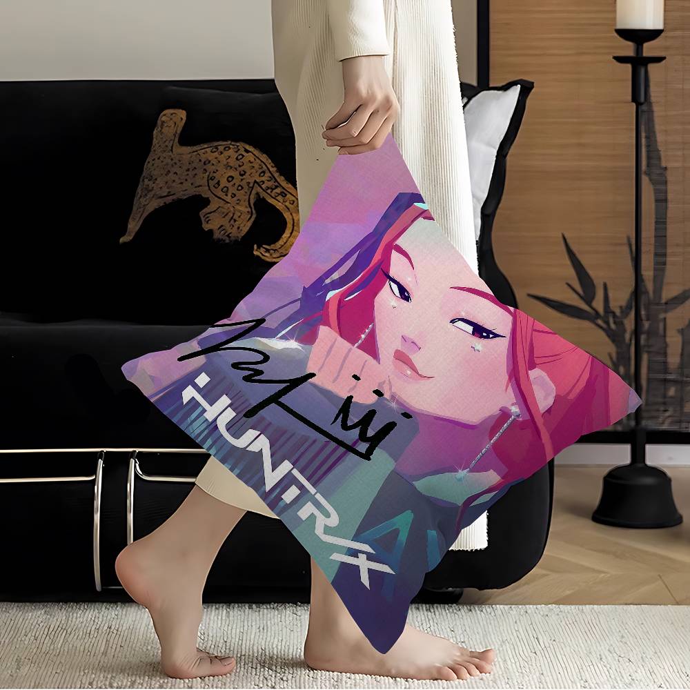 Anime K-Kpop Demon Hunters Pillow Cover Sofa Cushion Cover Home Room Decoration Children Gift
