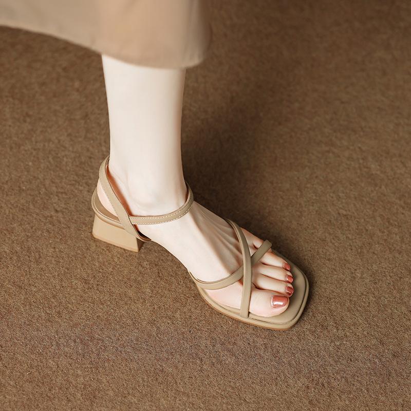 8148-9 Sandals Women's 2025 This Summer's New Versatile Simple Strap Roman Shoes