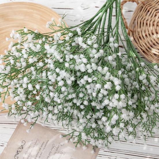 6/10Pcs Artificial Babysbreath Realistic Fake Plastic Flower Home Office Wedding Party Indoor Outdoor Faux Flower Bloom Plants Decoration