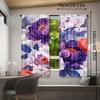 Set Of 2 Brightly Colored Floral Design Curtains Home Decoration Window Covering Suitable Bedroom Office Made Polyester Treatment