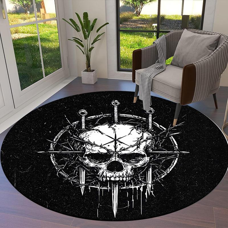 1pc Office Carpet Chair Mats Skull with Crown of Thorns Perfect for Decorating Office Chairs, Living Rooms, Or Bedrooms.YDT188