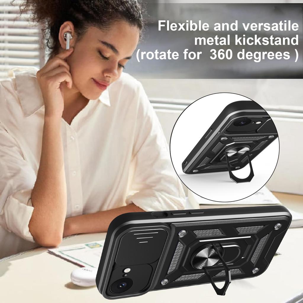 Shockproof Armor Case For iPhone 16e 16 15 14 Pro Max 16Plus 15Plus 13Mini Car Holder Phone Cover Camera Lens Protection Fundas