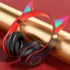 Bluetooth-compatible Headphone LED Devil Ear HiFi Glowing Cute Stereo Bass Wireless Headset