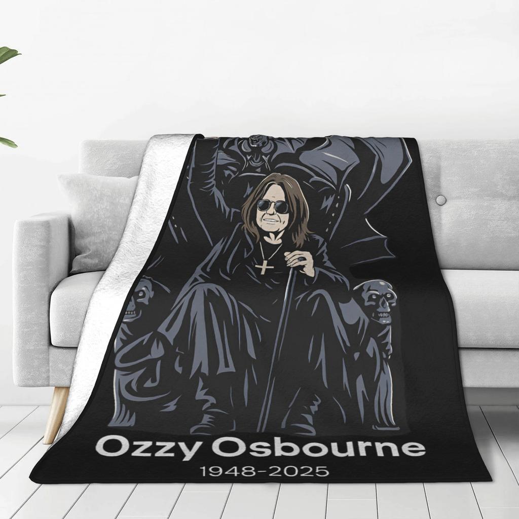Black Sabbath Ozzy Osbourne Blanket Back To The Beginning Tour  Decorative Flannel Throw Blanket For Home Decor Warm Bedspread