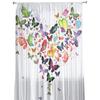 Bunte Schmetterling Herzförmige Chiffon Transparente Vorhänge für Wohnzimmer Schlafzimmer Heimdekoration Fenster Voiles Tüllvorhang