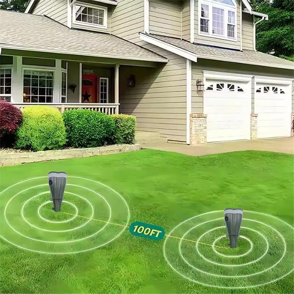 Solar Powered Waterproof Spiral Mole Repellent Ultrasonic Rodent/Snake/Bird Animal for Farm Courtyards