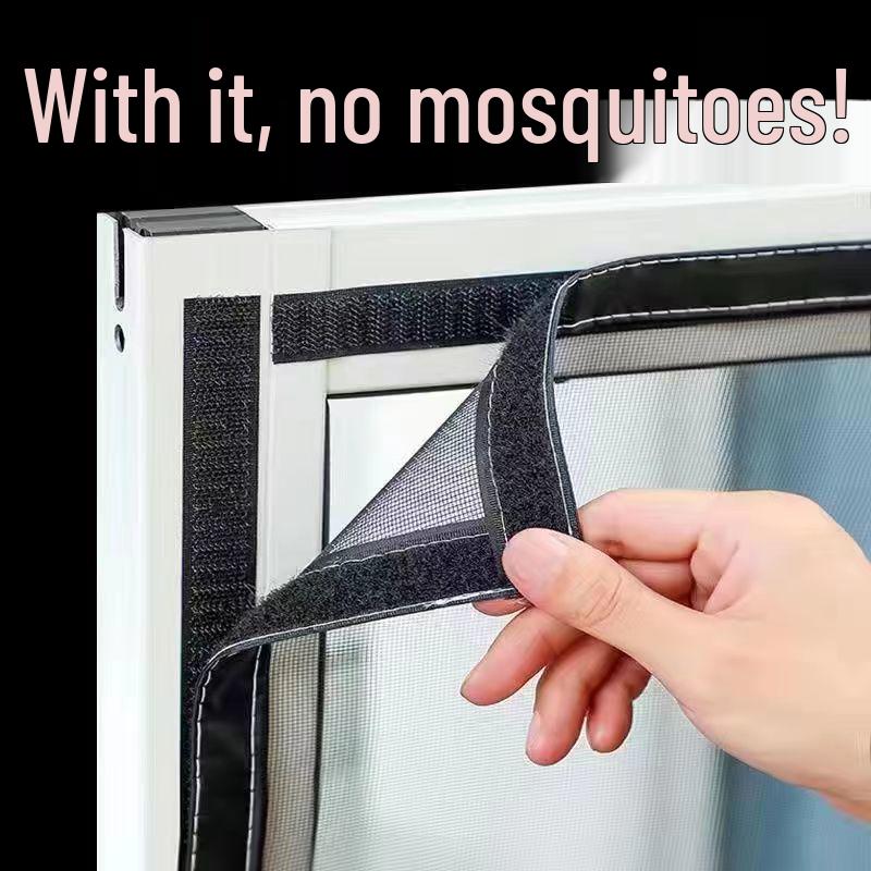 Self-Adhesive Mosquito Net & Soundproof Screen with Magic Tape Installation