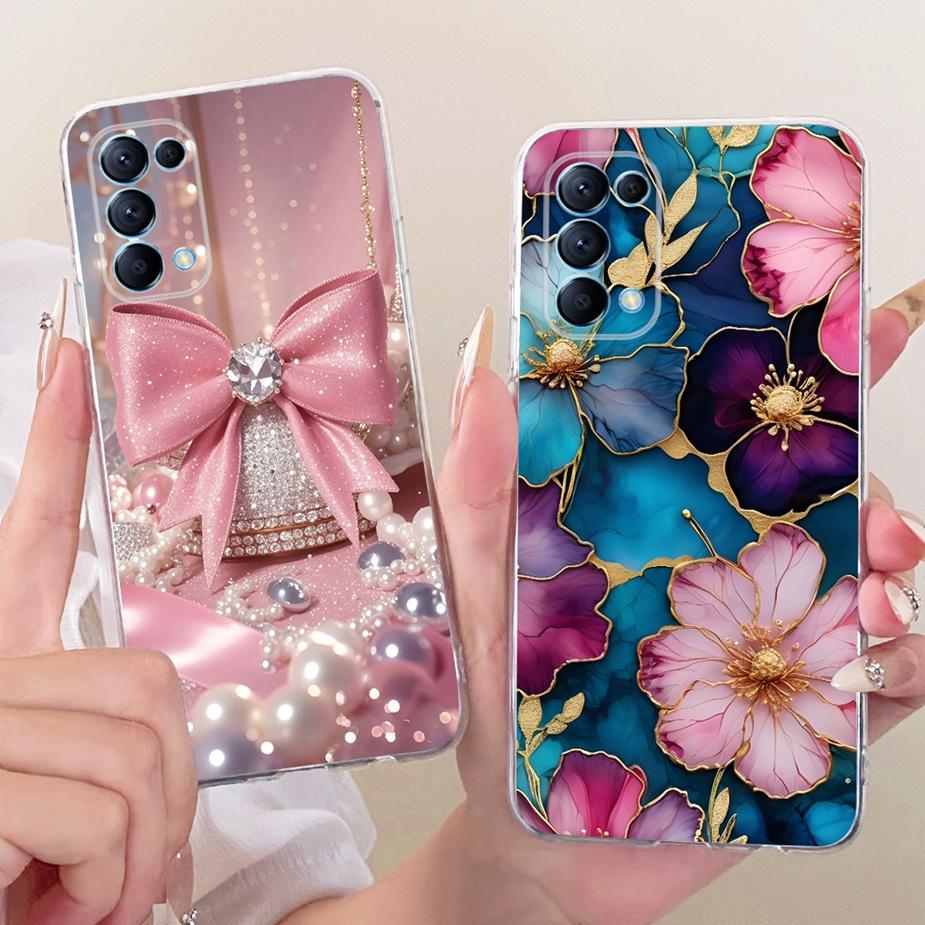 For Oppo Reno 5 Pro 5G Case CPH2201 Stylish Flowers Butterfly Painted Cover Soft Slim Phone Case For Oppo Reno 5 Reno5 Pro Shell